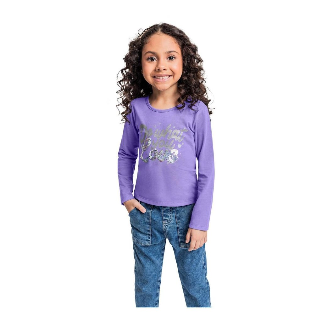 Blusa Manga Longa com Glitter Quimby