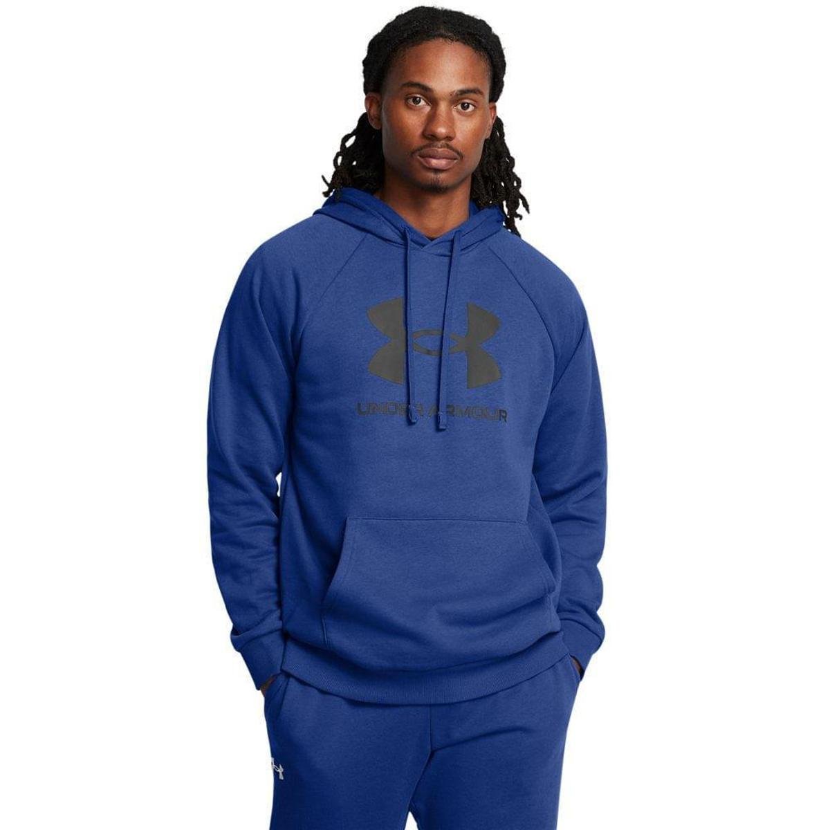 Blusa Manga Longa de Treino Masculina Under Armour Rival Fleece G Azul