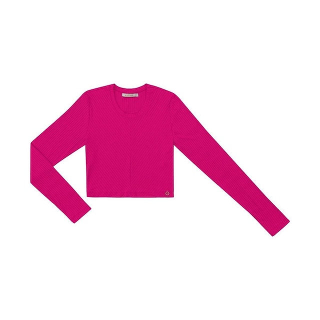 Blusa Manga Longa Em Ribana Canelada Endless Rosa