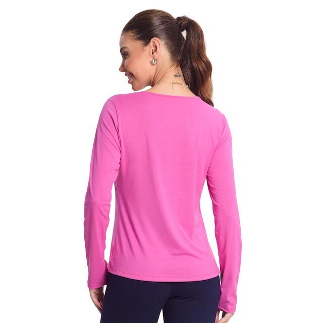 Blusa Manga Longa Feminina Rovitex Rosa