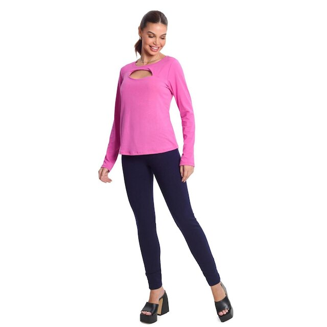 Blusa Manga Longa Feminina Rovitex Rosa