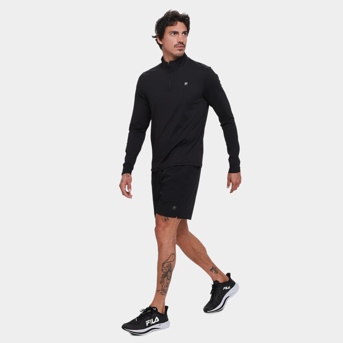 Blusa Manga Longa Fila Half Com Zíper Life Masculina - 4
