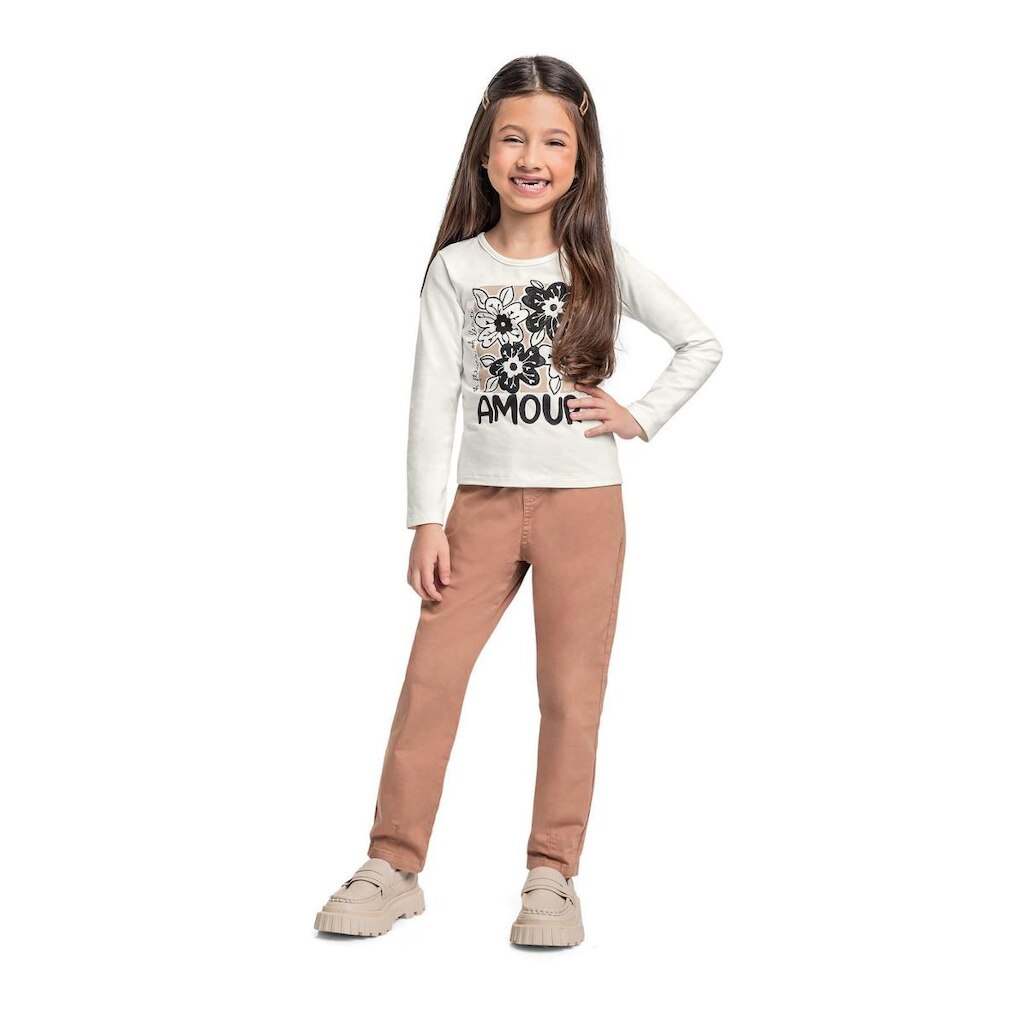 Blusa Manga Longa Menina Quimby