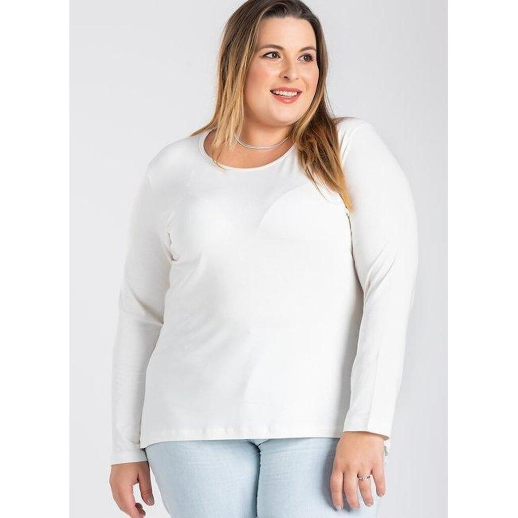 Blusa Manga Longa Mullet Feminina Plus Size em Malha de Viscose com Elastano - Serena