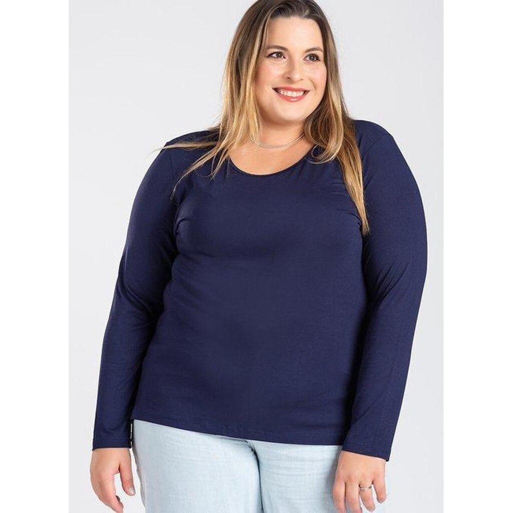 Blusa Manga Longa Mullet Feminina Plus Size em Malha de Viscose com Elastano - Serena