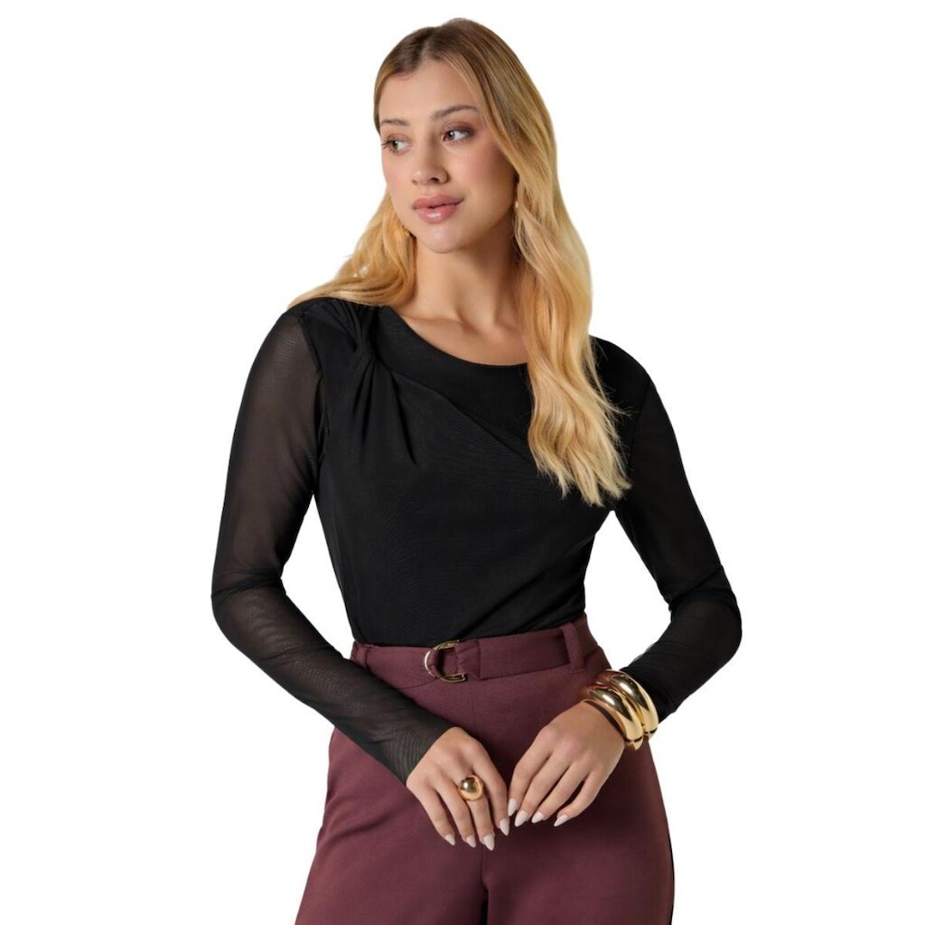 BLUSA MANGA LONGA TULE FORMITZ FEMININO REF: FOR13920