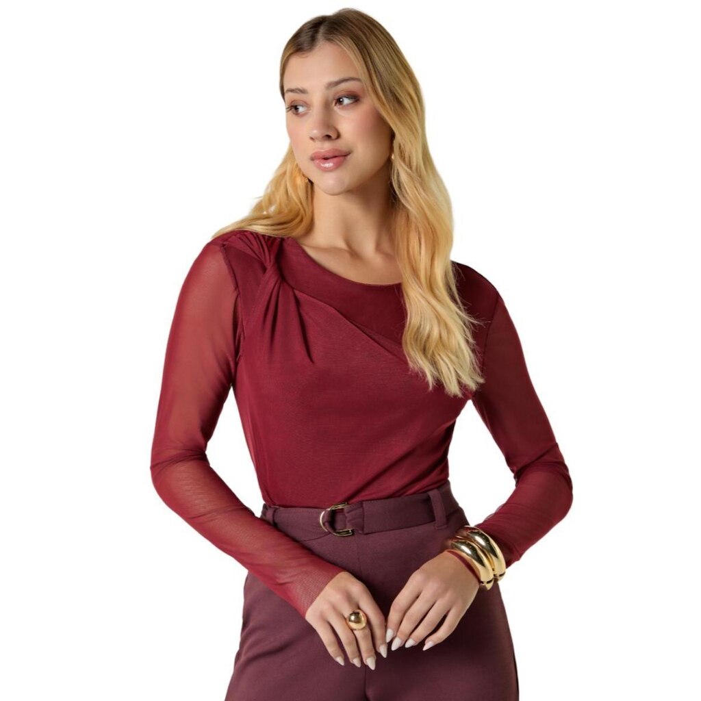 BLUSA MANGA LONGA TULE FORMITZ FEMININO REF: FOR13920