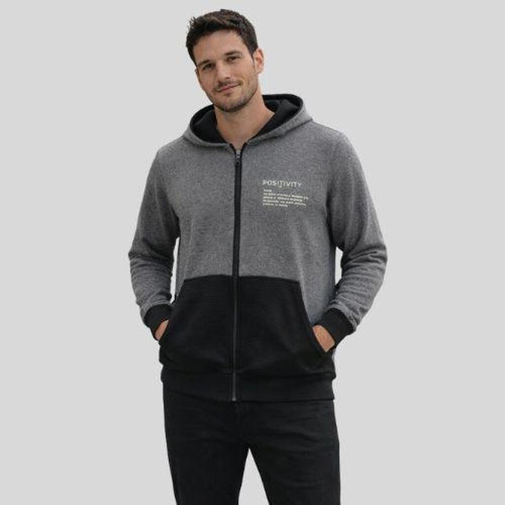 Blusa Masculina com Capuz Bolso Canguru Manga Longa com Punho Malwee