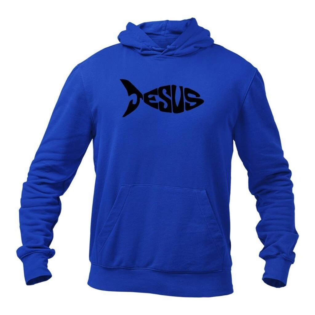 Blusa Masculina de Moletom com Capuz Pescador  Peixe