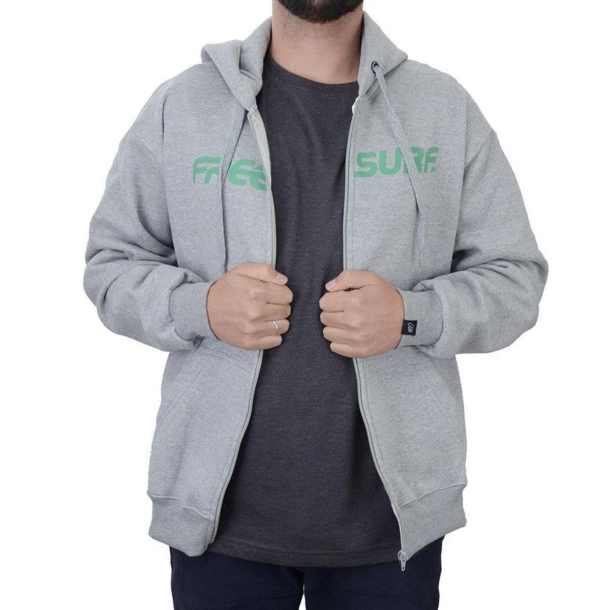 Blusa Masculina Freesurf Moletom Nice Cinza Claro - 111003 Menor preço em Blusa Masculina Freesurf Moletom Nice Cinza Claro - 111003