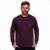 Blusa Masculina Moletom Sem Capuz Gola Careca - Vinho
