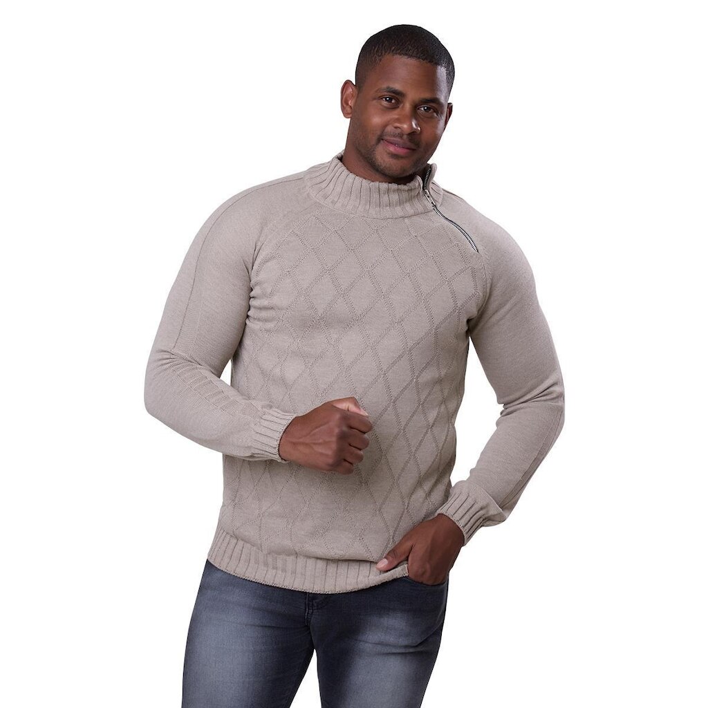 Blusa Masculina Tricô Suéter Zíper Lateral Moderna 7143