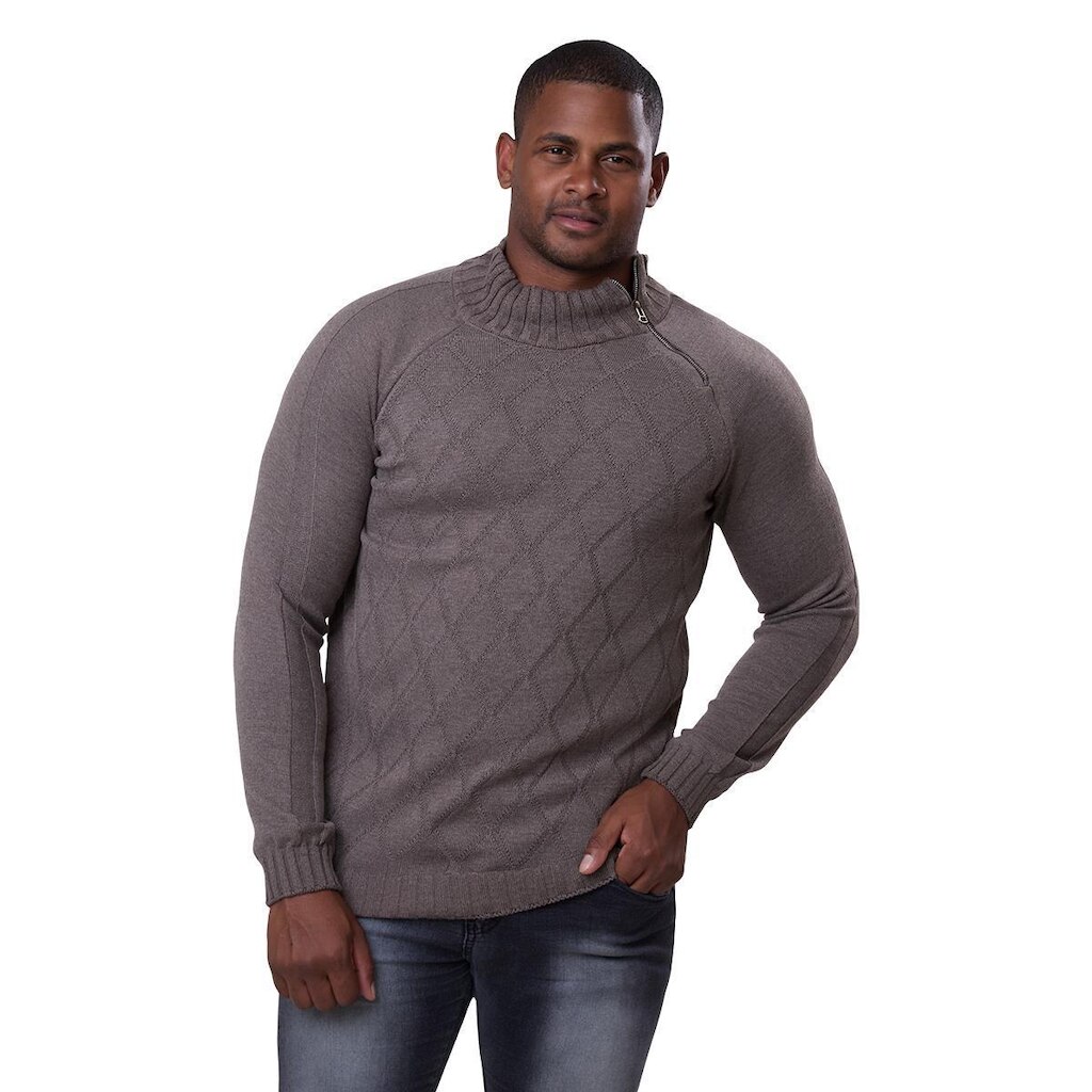 Blusa Masculina Tricô Suéter Zíper Lateral Moderna 7143