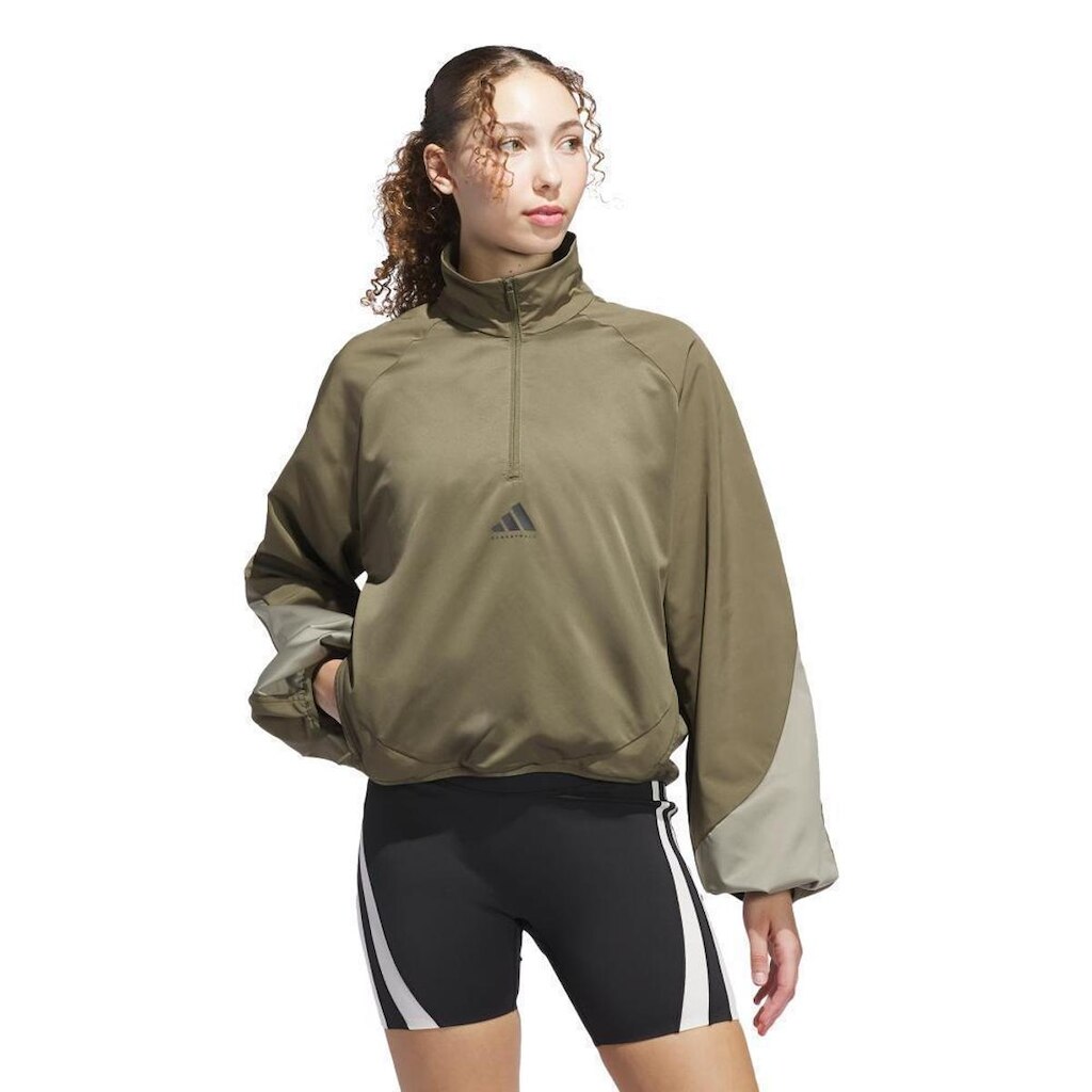Blusa Meio Zíper Basketball Pullover Adidas