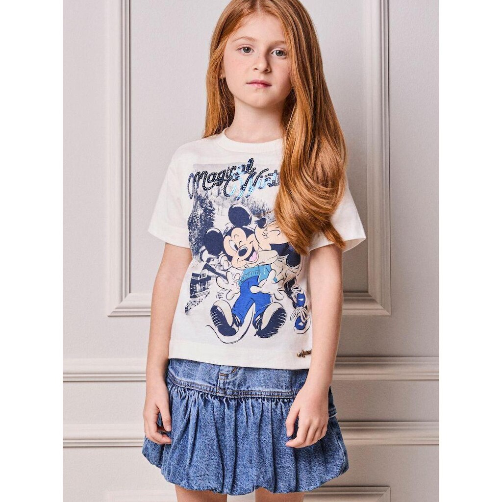 Blusa Minnie e Mickey Magical Winter Paetê Animê