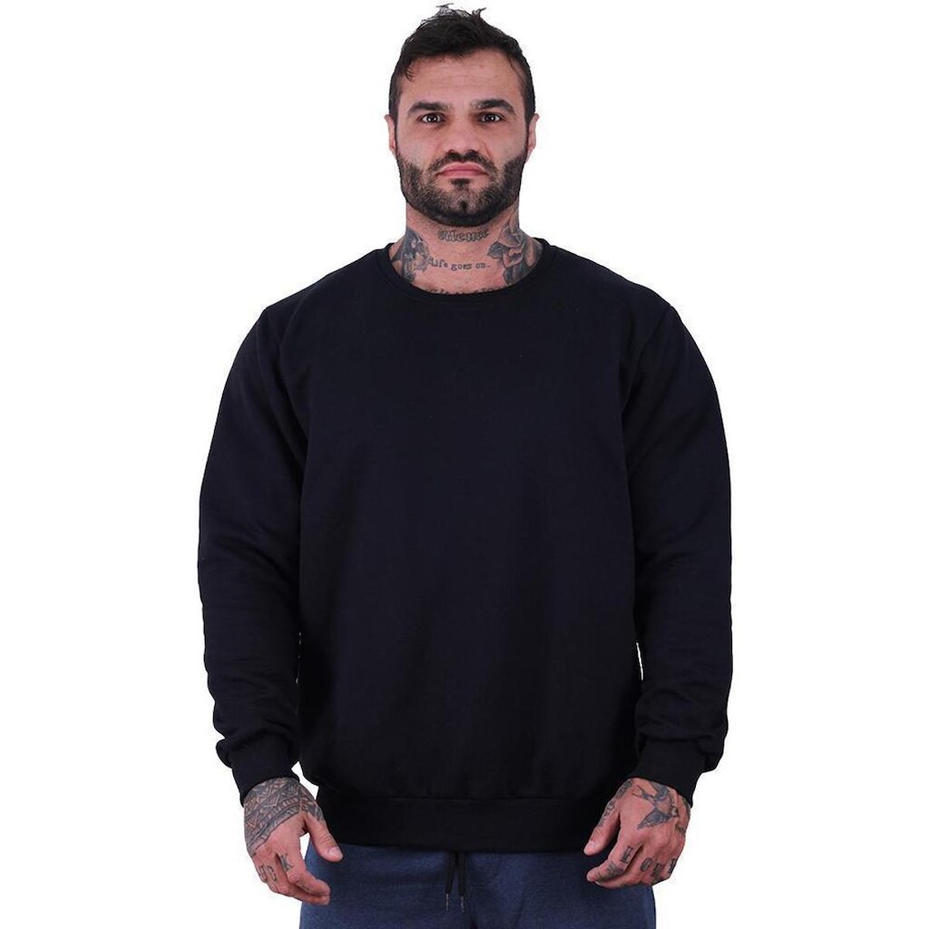 Blusa Moletom Basic MXD Conceito Sem Capuz e Bolso Sem Estampa