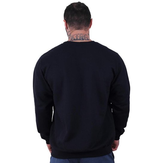 Blusa Moletom Basic MXD Conceito Sem Capuz e Bolso Sem Estampa