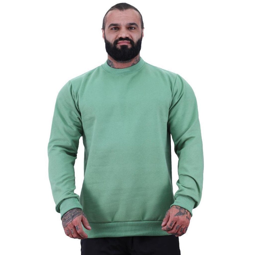 Blusa Moletom Basic MXD Conceito Sem Capuz e Bolso Sem Estampa