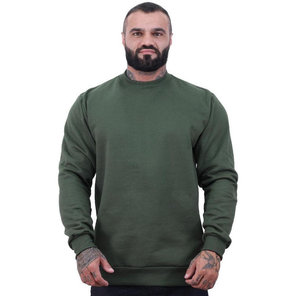 Blusa Moletom Basic MXD Conceito Sem Capuz e Bolso Sem Estampa