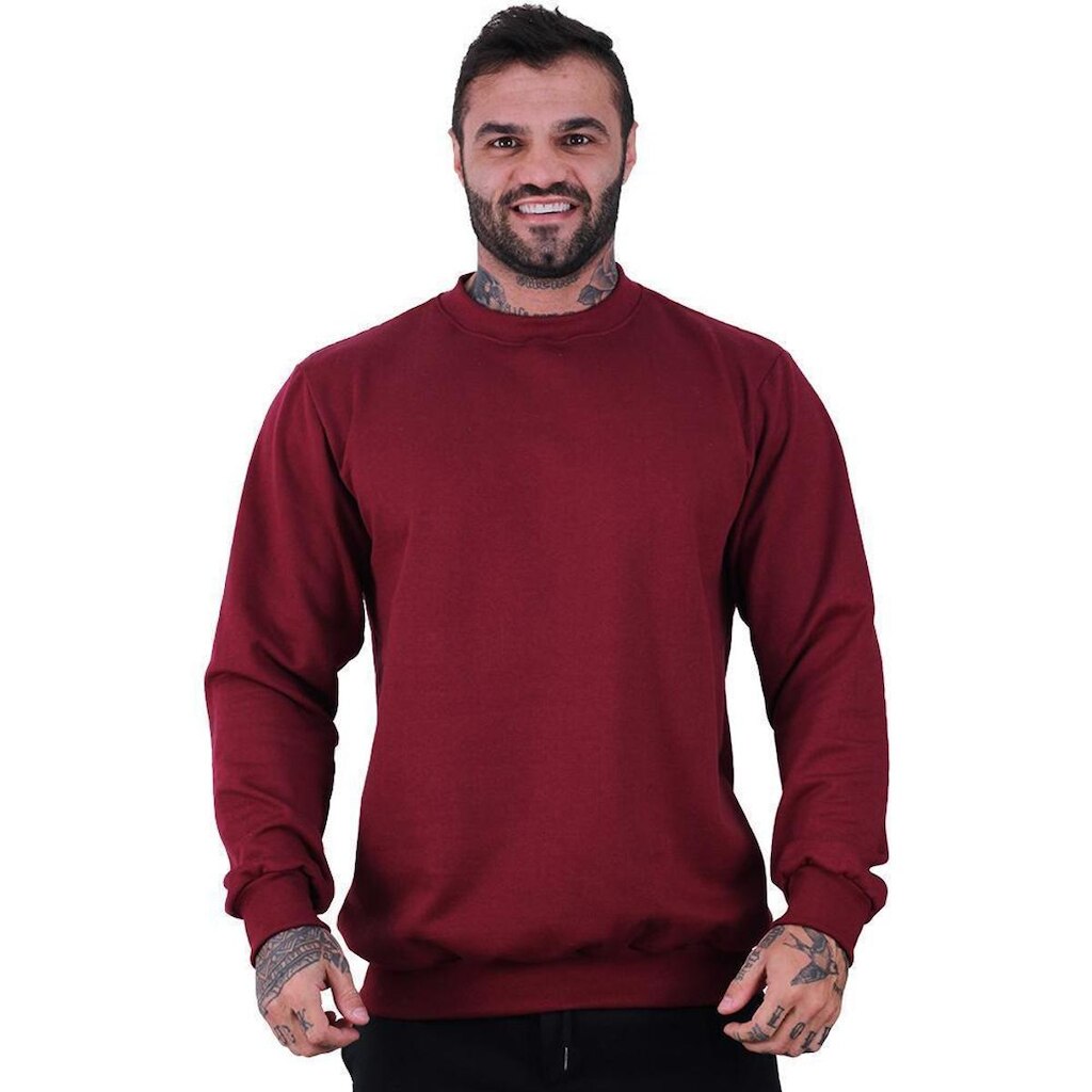 Blusa Moletom Basic MXD Conceito Sem Capuz e Bolso Sem Estampa