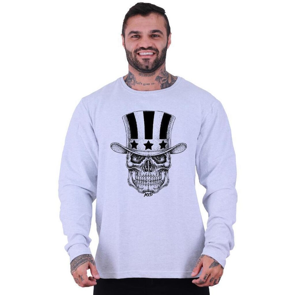 Blusa Moletom Basic MXD Conceito Sem Capuz Moda Fitness Musculação