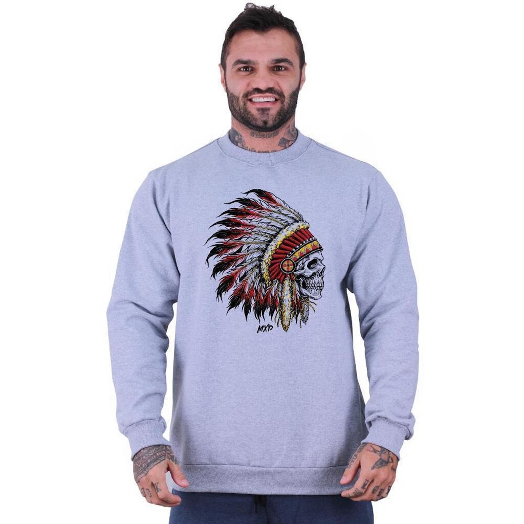 Blusa Moletom Basic MXD Conceito Sem Touca Moda Fitness Academia