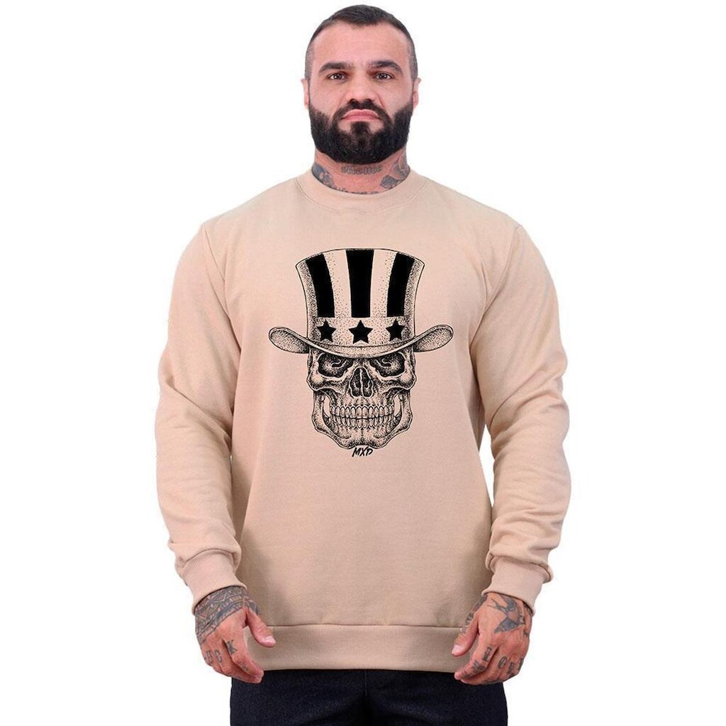 Blusa Moletom Basic MXD Conceito Sem Touca Moda Fitness De Treino