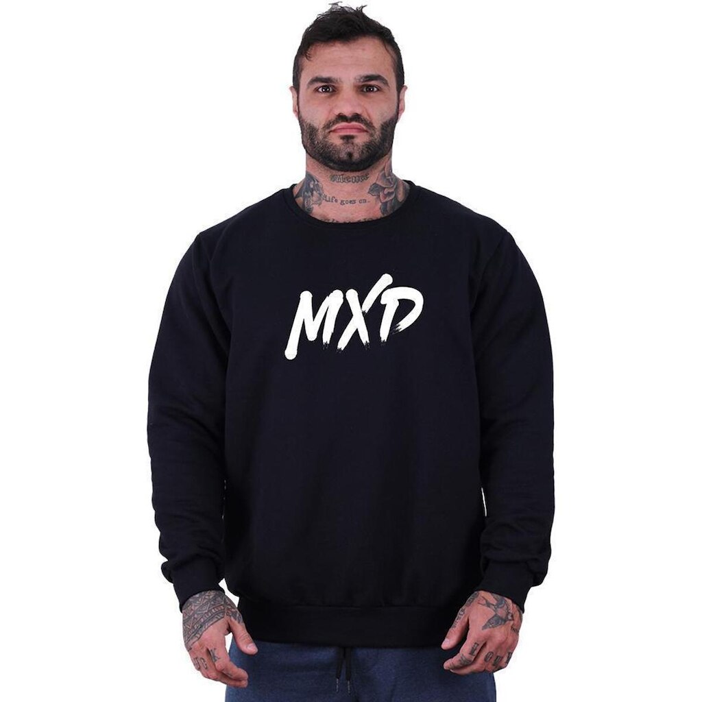 Blusa Moletom Basic MXD Conceito Sem Touca Moda Fitness Musculação