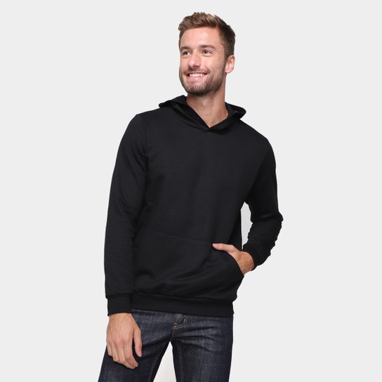 Blusa Moletom Basicamente Com Capuz Masculino - Preto é ruim? Blusa Moletom Basicamente Com Capuz Masculino - Preto é boa?