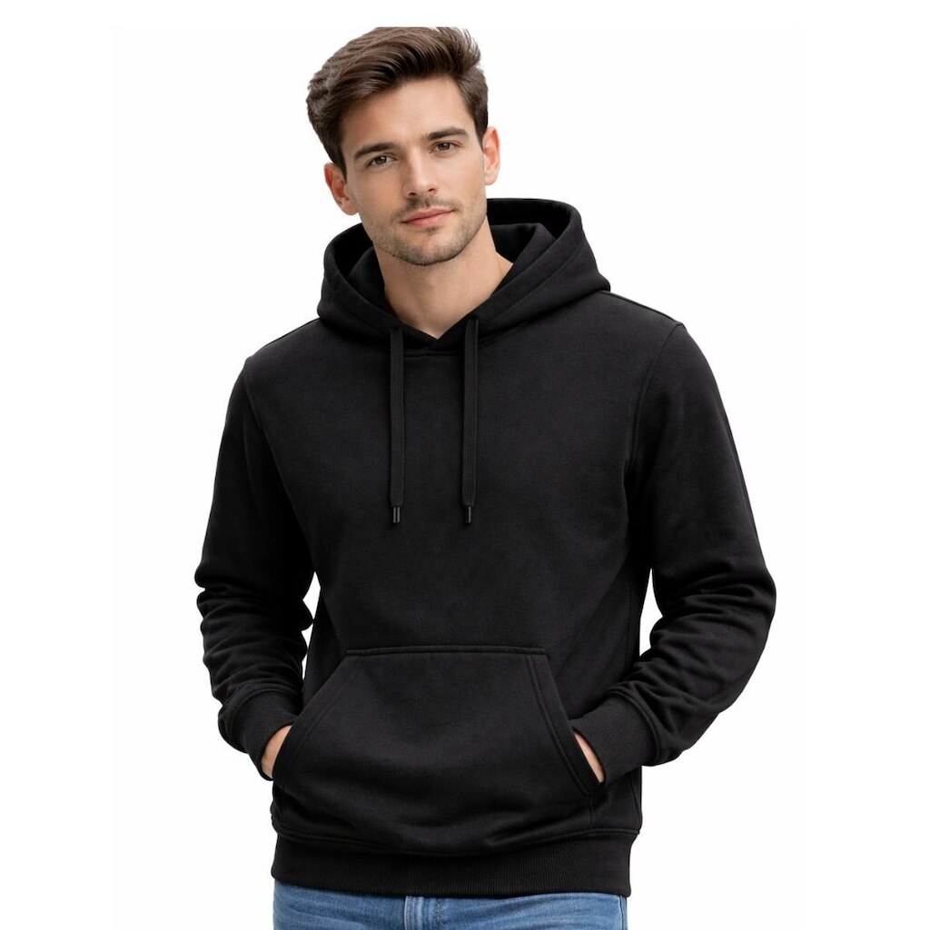 Blusa Moletom Canguru com Capuz Liso Adulto Masculino