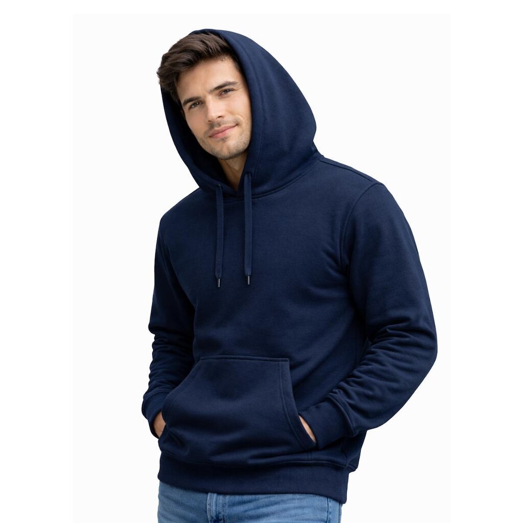 Blusa Moletom Canguru com Capuz Liso Adulto Masculino