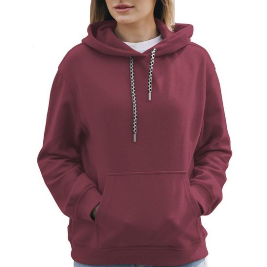 Moletom Liso Moletom Cor Vinho Blusa Moletom Canguru Com Capuz