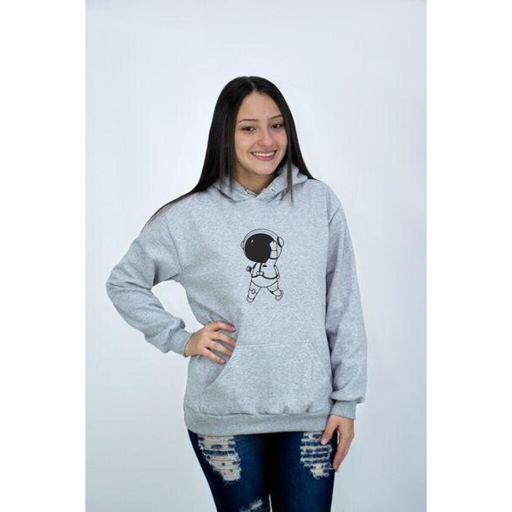 Blusa Moletom Canguru Feminino Astronauta DBL