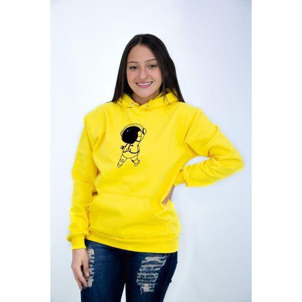 Blusa Moletom Canguru Feminino Astronauta DBL