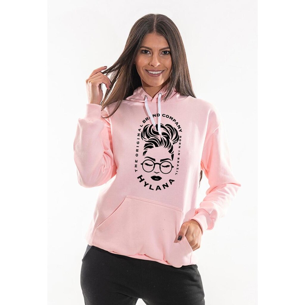 Blusa Moletom Canguru Feminino Com Capuz Ajustavel