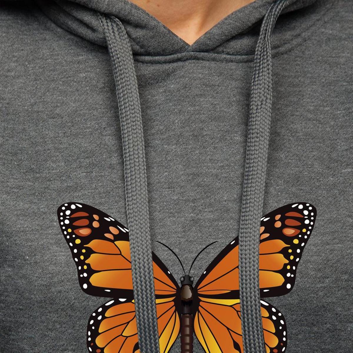 orange butterfly moletom com capuz