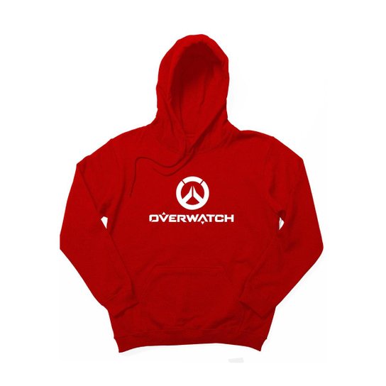 Blusa Moletom Canguru Unissex Estampado com Capuz - Vermelho