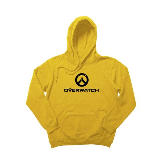 Blusa Moletom Canguru Unissex Estampado com Capuz - Amarelo