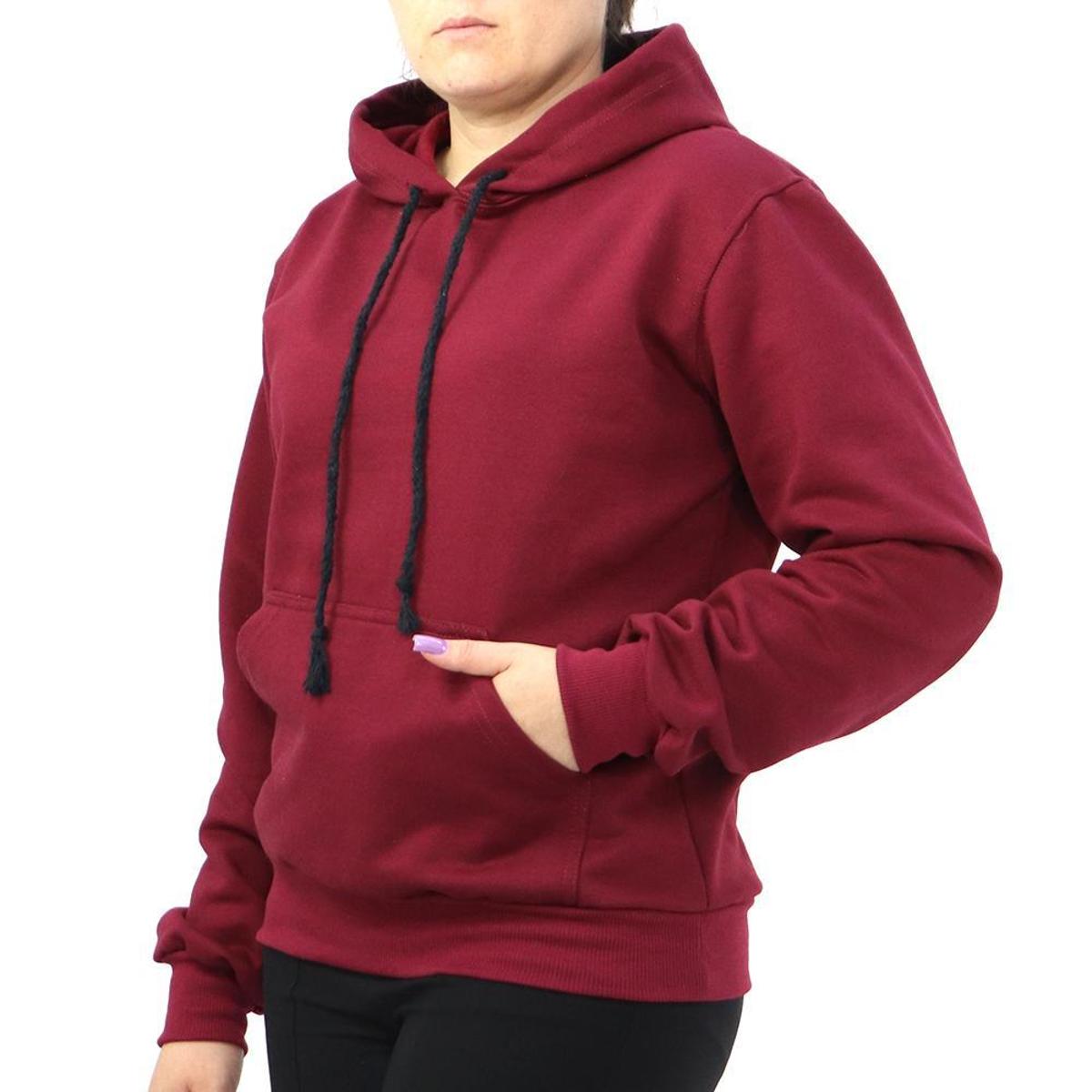 jaket moletom com capuz maroon