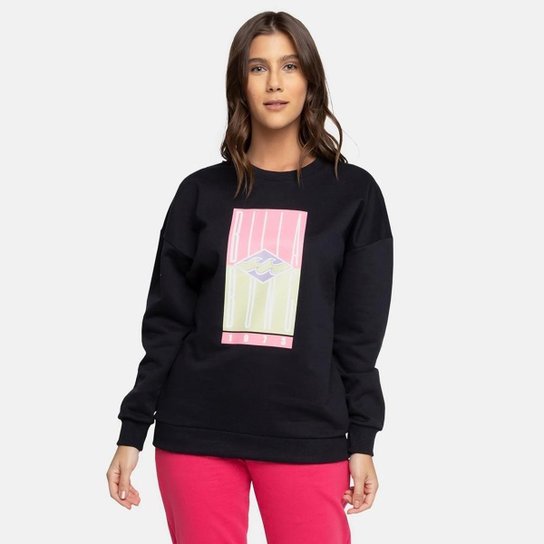Blusa Moletom Care Cut Back Billabong - Preto