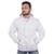 Blusa Moletom Casaco Feminino Canguru Com Zíper - Branco