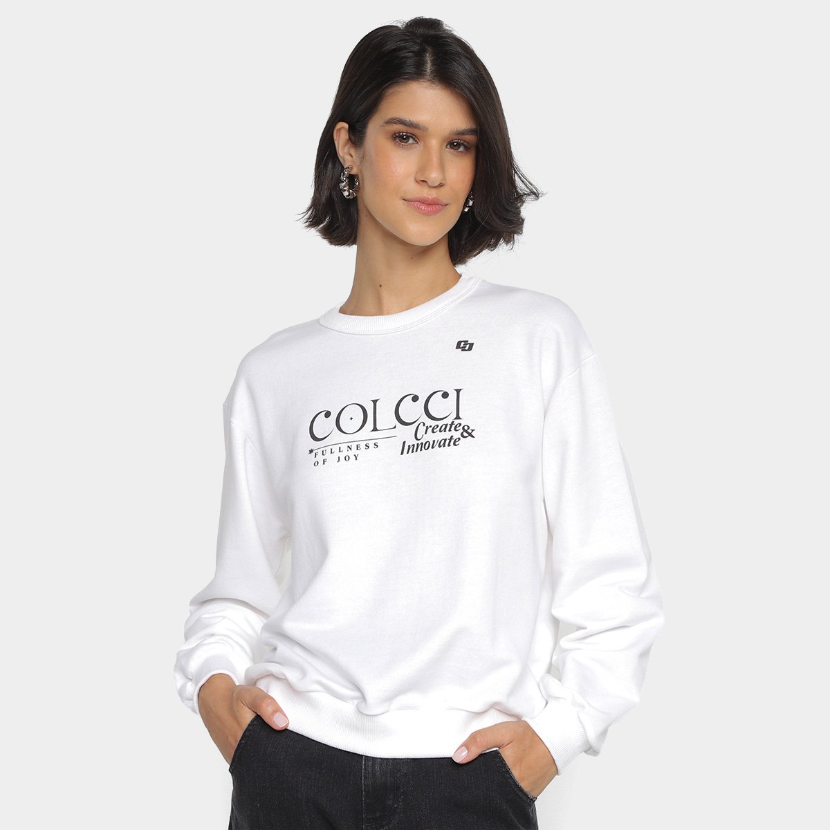 Blusa Moletom Colcci Casual Feminina Off White Netshoes