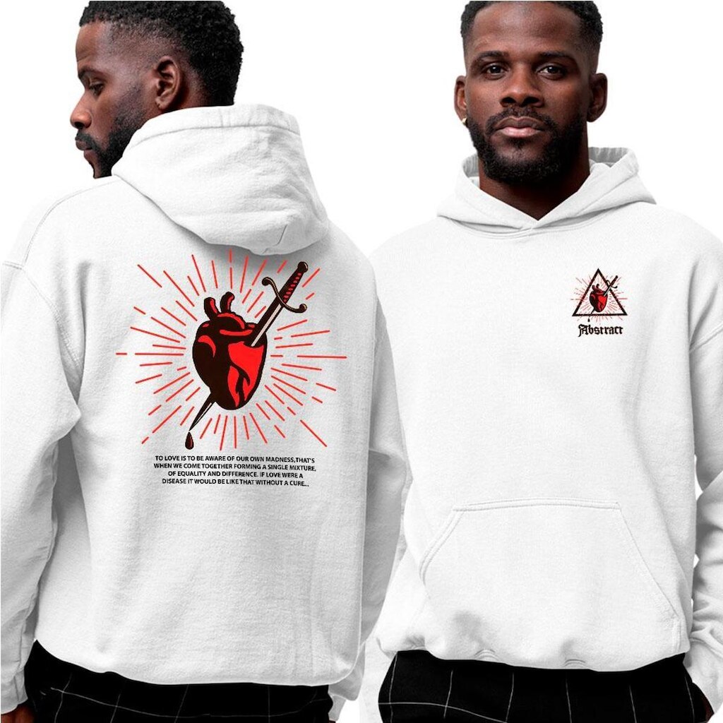 Blusa Moletom Com Capuz‎ Heart Of Sword And Love Abstract