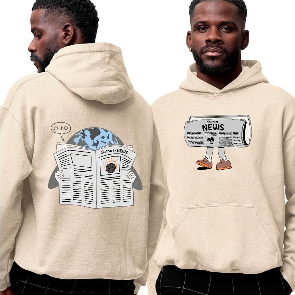 Blusa Moletom Com Capuz‎ Newspaper Of The Day Abstract