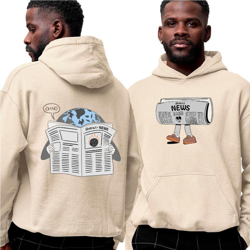 Blusa Moletom Com Capuz‎ Newspaper Of The Day Abstract