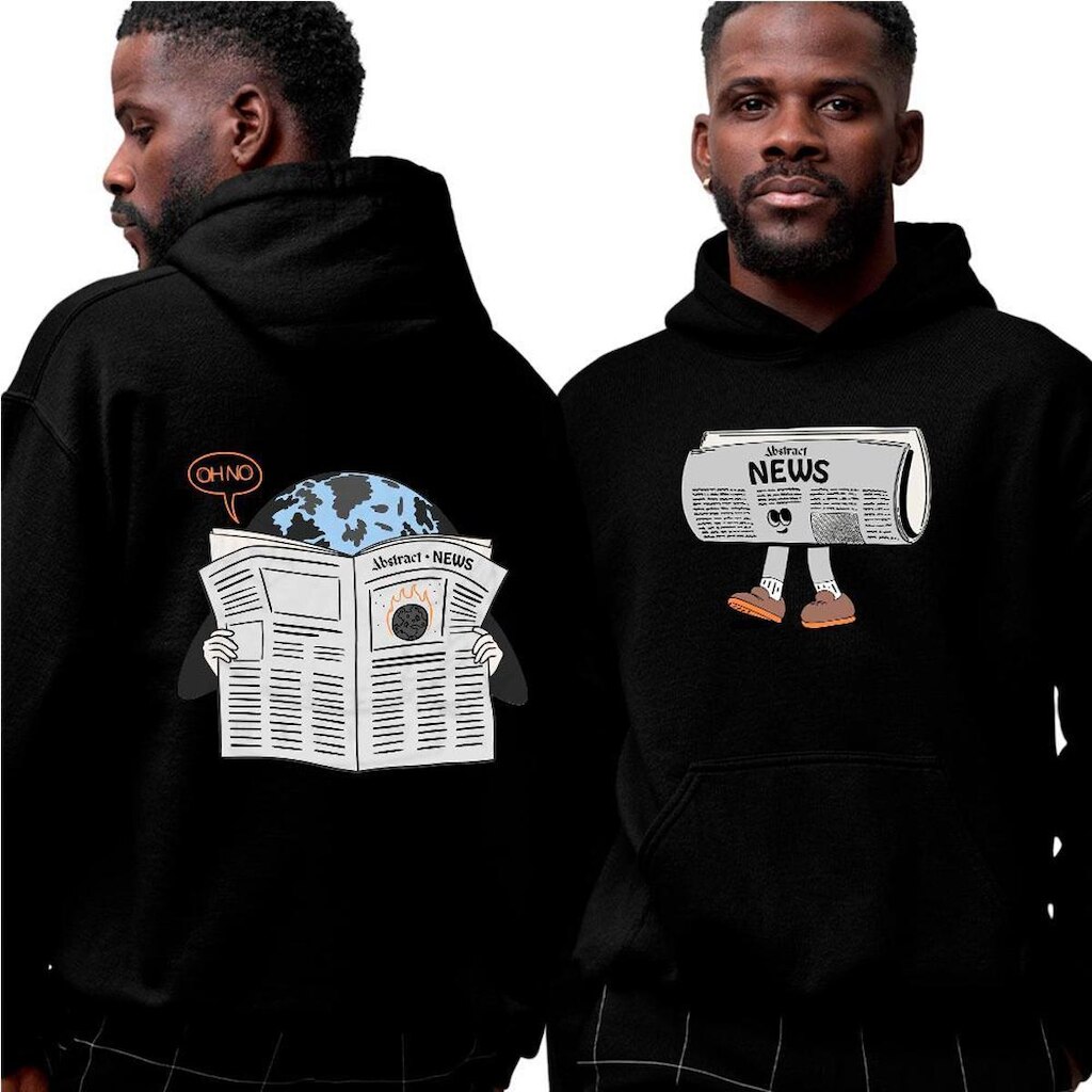 Blusa Moletom Com Capuz‎ Newspaper Of The Day Abstract