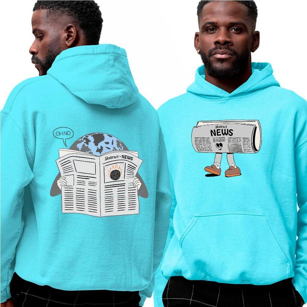 Blusa Moletom Com Capuz‎ Newspaper Of The Day Abstract