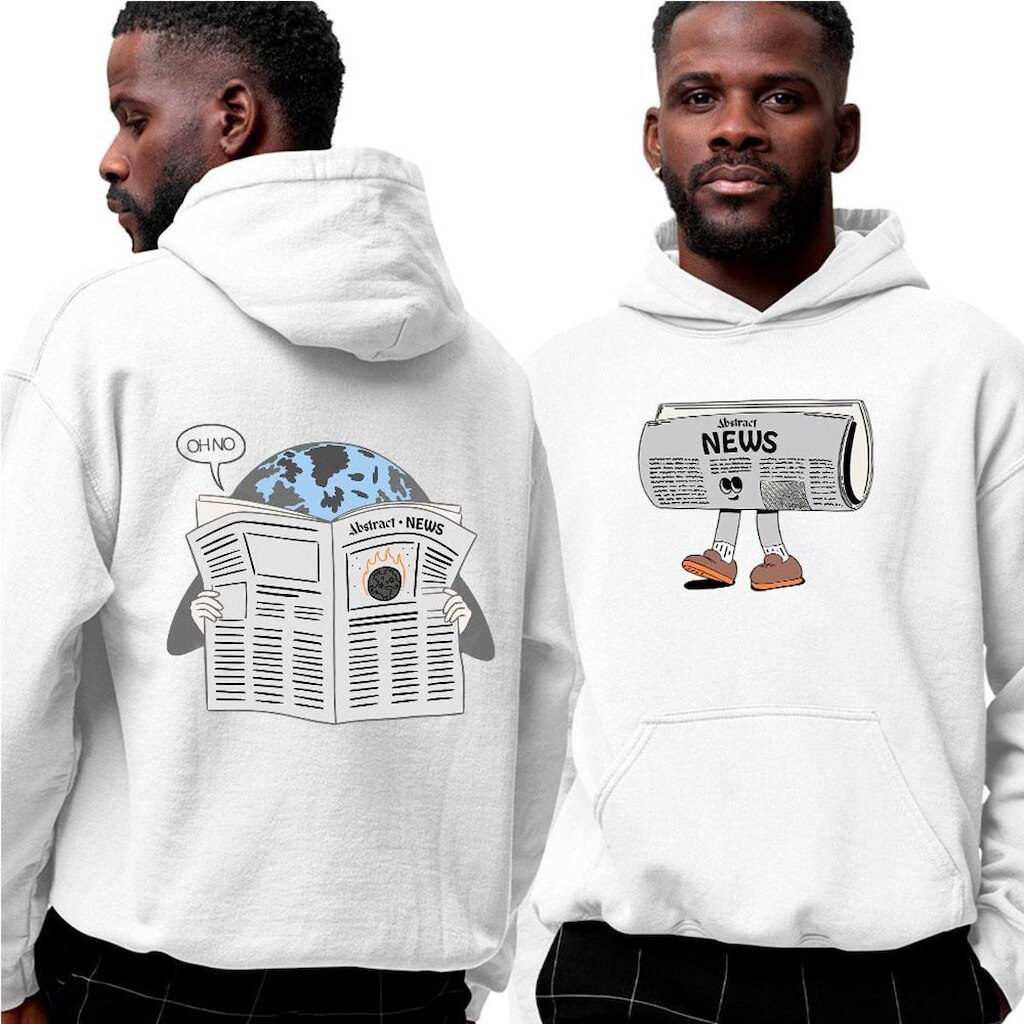 Blusa Moletom Com Capuz‎ Newspaper Of The Day Abstract