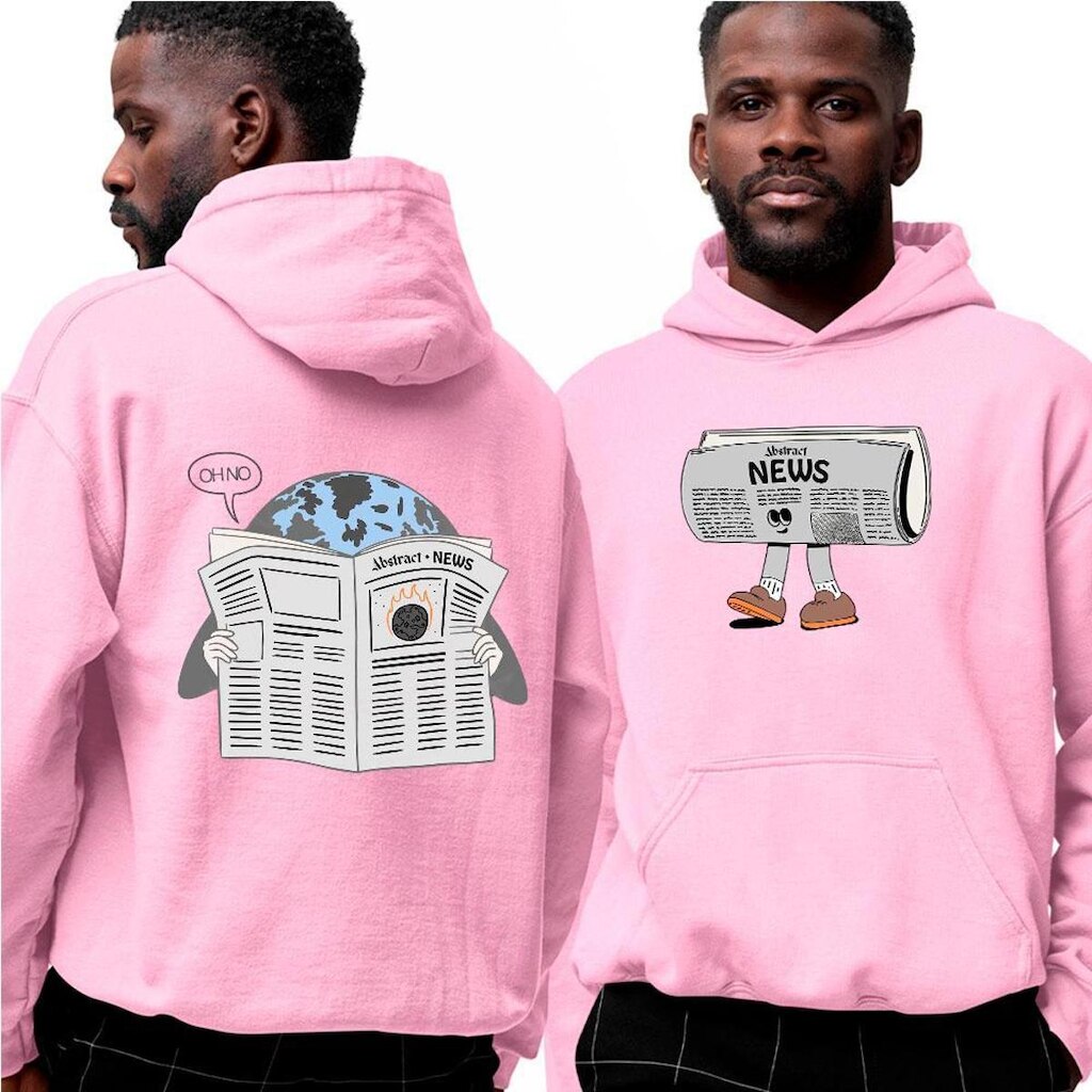 Blusa Moletom Com Capuz‎ Newspaper Of The Day Abstract