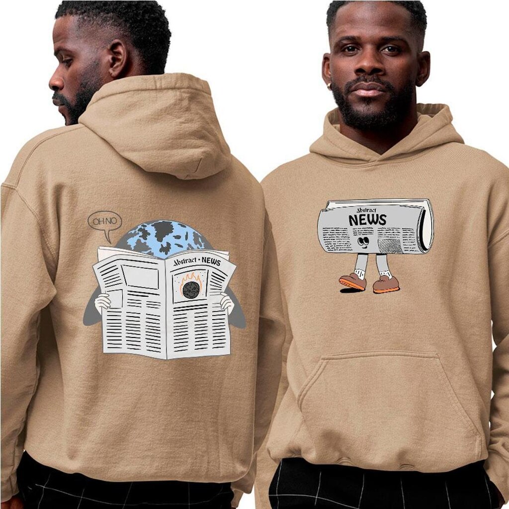 Blusa Moletom Com Capuz‎ Newspaper Of The Day Abstract
